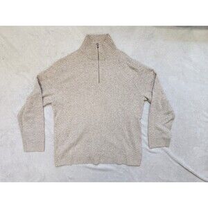 J Crew Merino Wool Sweater Mens Large L 1/4 Zip Long Sleeve Pullover